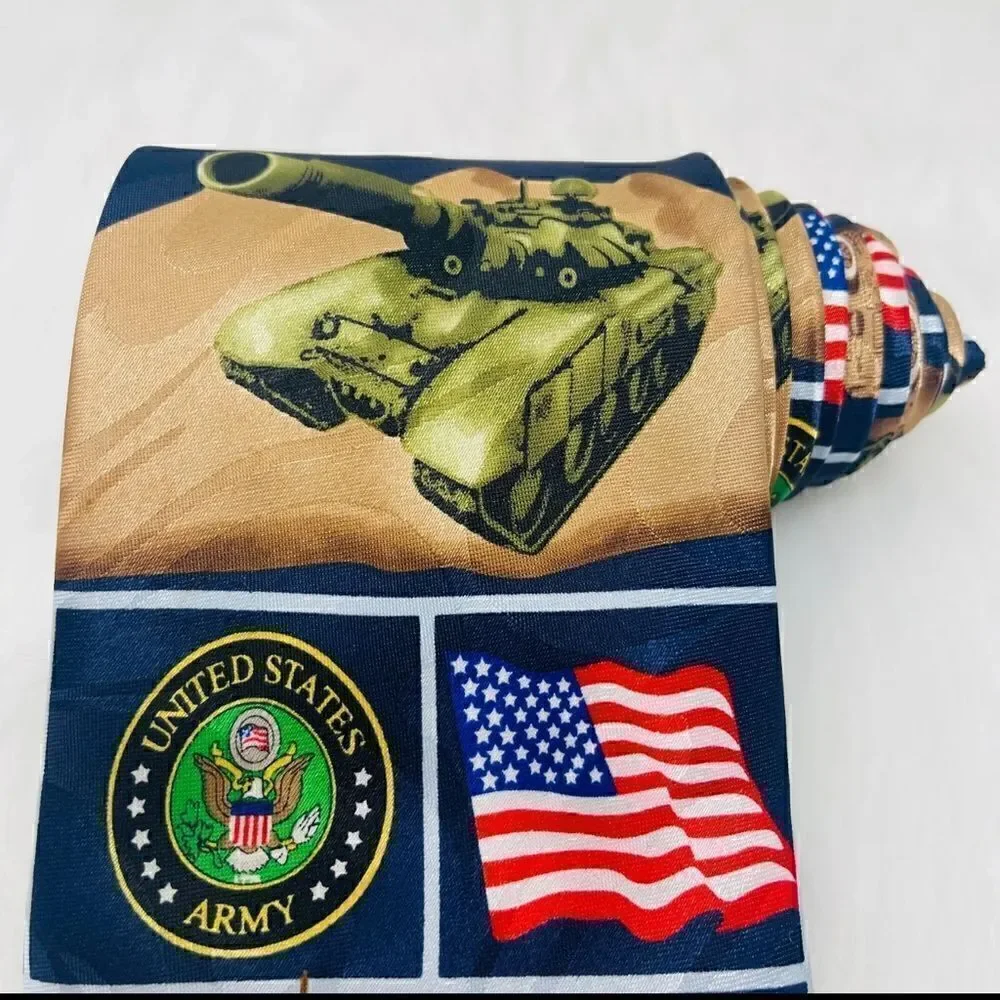 Steven Harris Mens United States Army Military Necktie Patriotic EUC